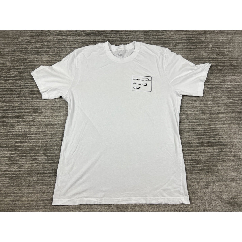 (LUX) Pot Shop T-Shirt Mens Large White Graphic Print Short Sleeve Crew Neck Tee
